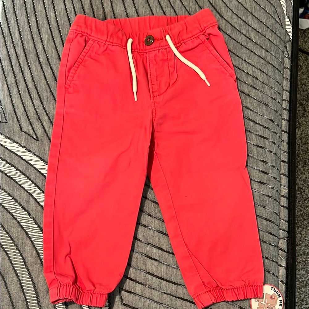 GAP Red Jogger Sweatpants with Elastic Waistband